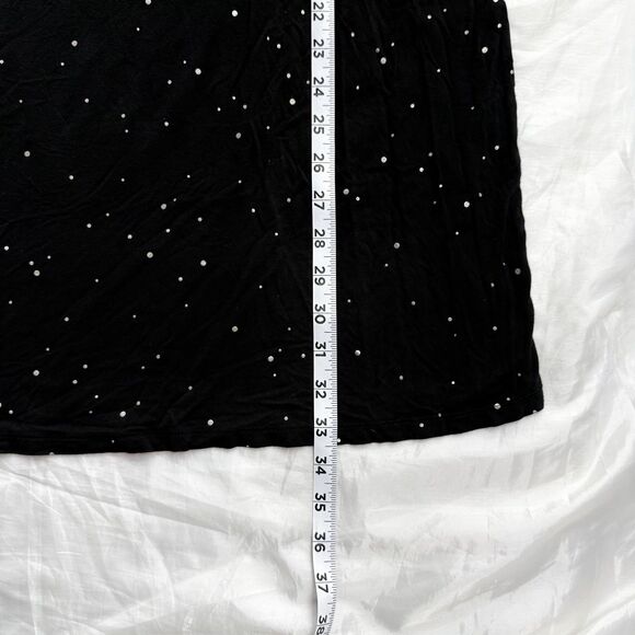 Soma Cool Nights Starry Sky Sleep Shirt Short Sleeve PJs Black Gold Polka Dots M - Picture 9 of 12